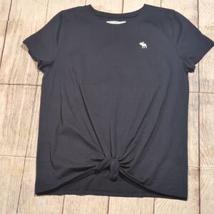 Ambercrombie Kids Navy Blue Knot Tie Front Size 15-16 Crewneck Tshirt